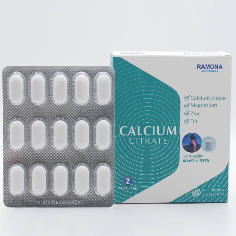 قرص کلسیم سیترات و منیزیم و زینک و ویتامین د3