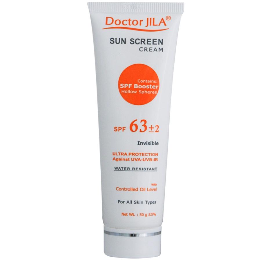 کرم ضد آفتاب فاقد چربی SPF63 دکتر ژیلا مناسب انواع پوست ۵۰ میلی لیتر