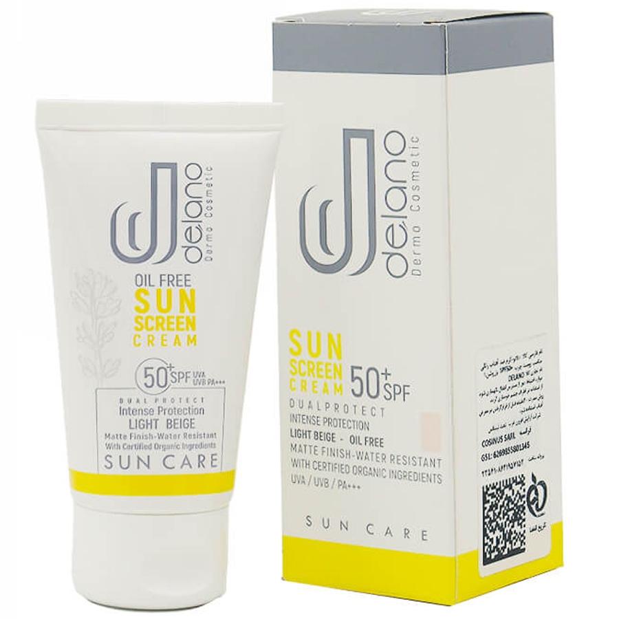 کرم ضد آفتاب رنگی فاقد چربی دلانو SPF50